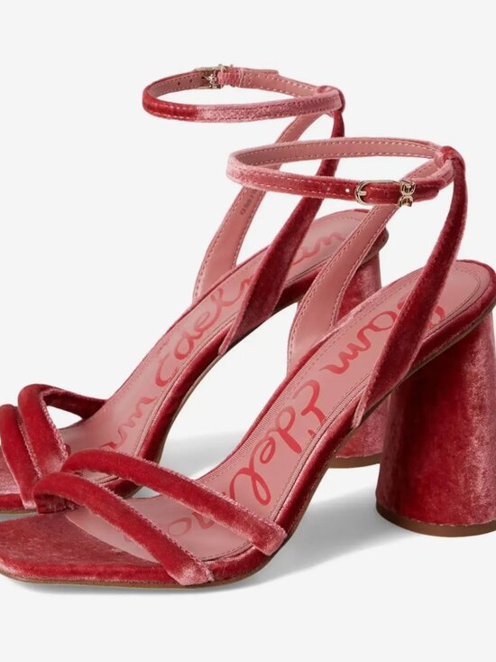 Sam Edelman Shoes - Pink Crushed Velvet Kia Block Heels (size 8, like new)